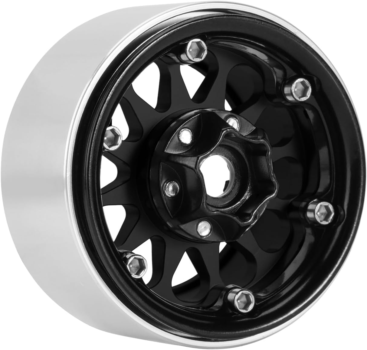 INJORA 1.9 “Beadlock llanta de rueda compensación negativa 0.409 in CNC Rueda de aluminio para TRX4 SCX10 Gen8 VS4-10 110 RC Crawler Car (negro)