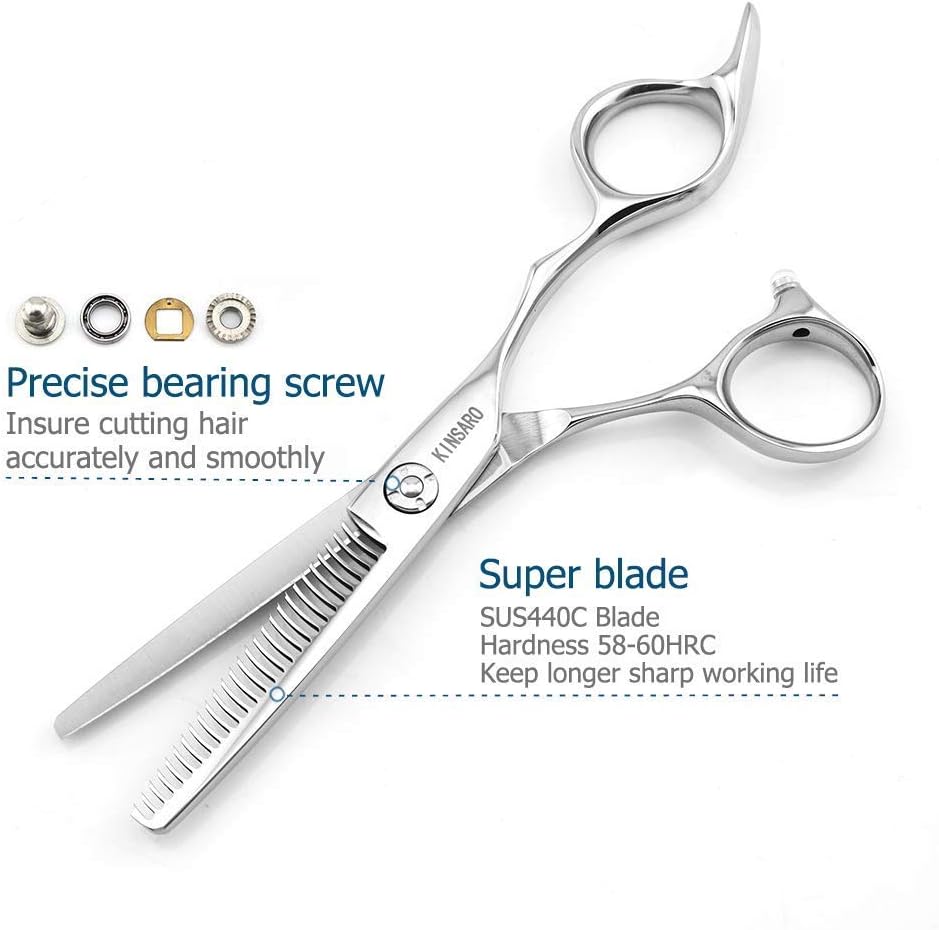 Tijeras de corte de cabello de 6 pulgadas y tijeras de adelgazamiento de cabello de 5.75 pulgadas Tijeras de peluquería Tijeras de peluquería Kinsaro