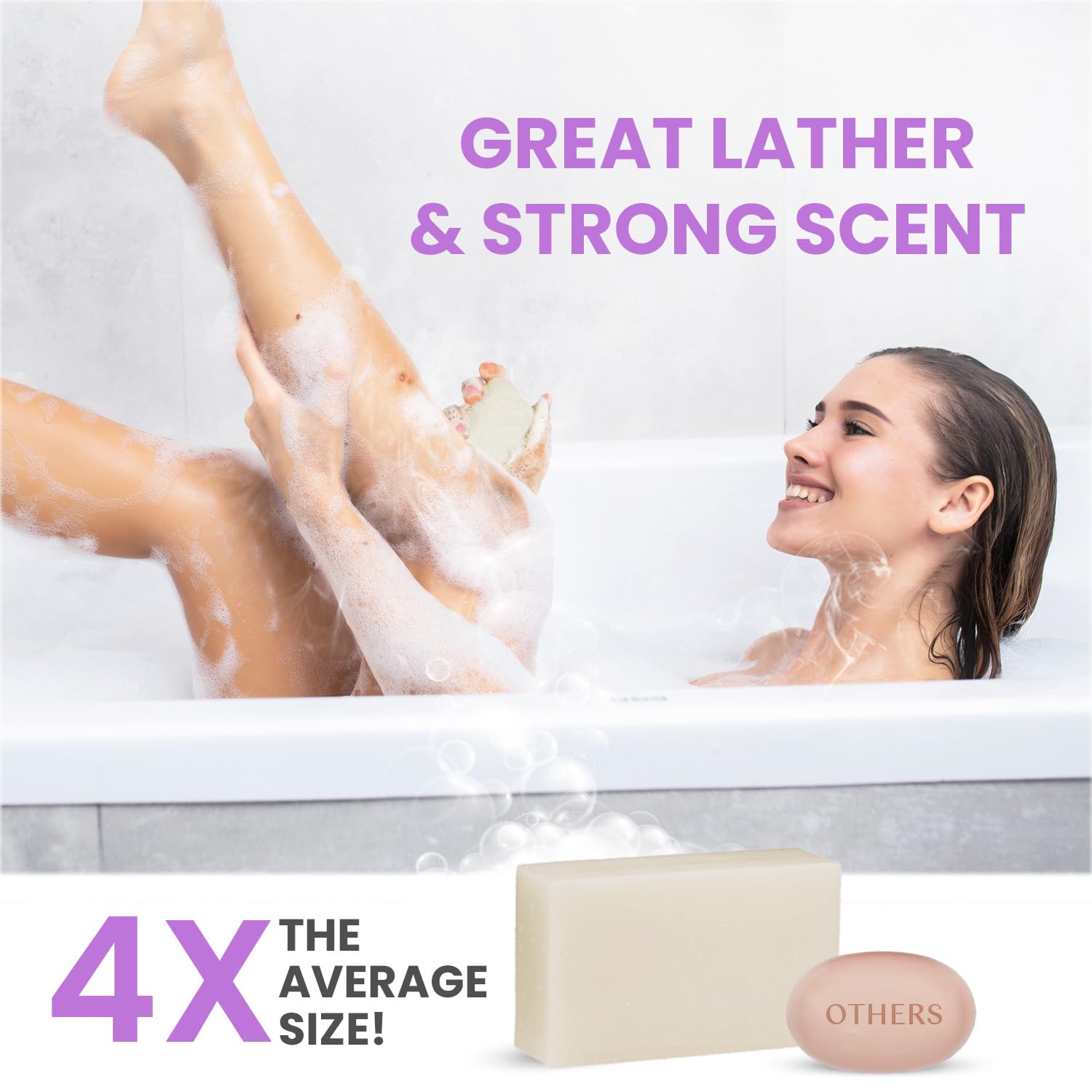 Body Restore Jabón de ácido kójico, (lavanda paquete de 3), con vitamina C, E, manteca de karité, colágeno, ácido hialurónico, cúrcuma, retinol para