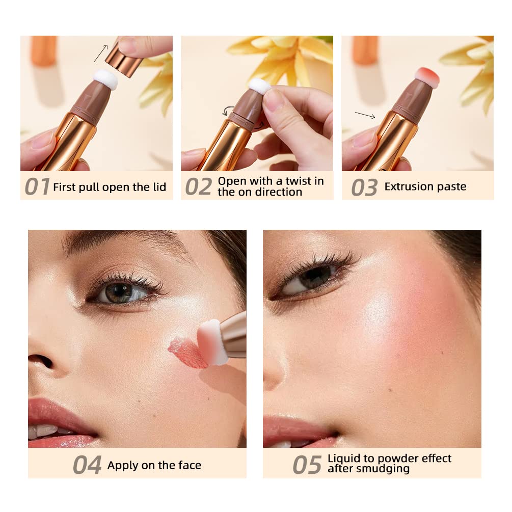 Lápiz corrector líquido de contorno con aplicador de cojín, acabado mate natural, iluminador facial, iluminador facial
