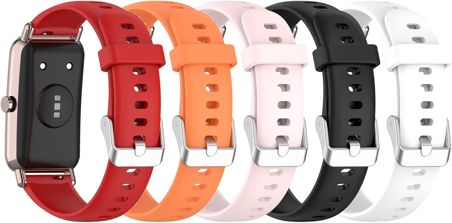 Paquete de 3 correas de repuesto compatibles con HENGTO Fitness Tracker Watch para niños, correa deportiva ajustable de silicona suave para reloj