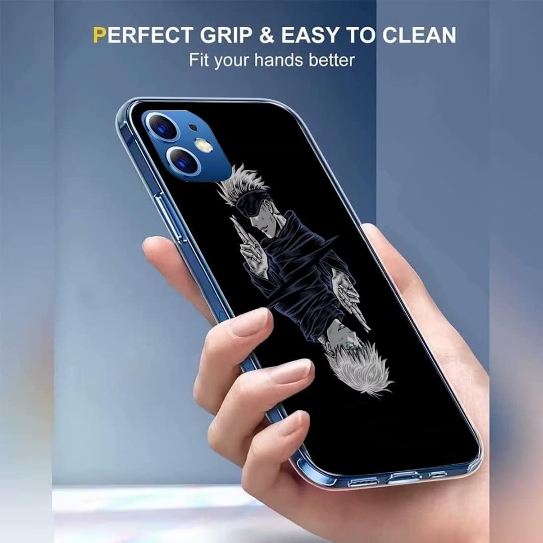 Japan Cool Satoru – Funda para teléfono compatible con iPhone 13 Mini, funda Gojo Anime de silicona Kaisen a prueba de golpes