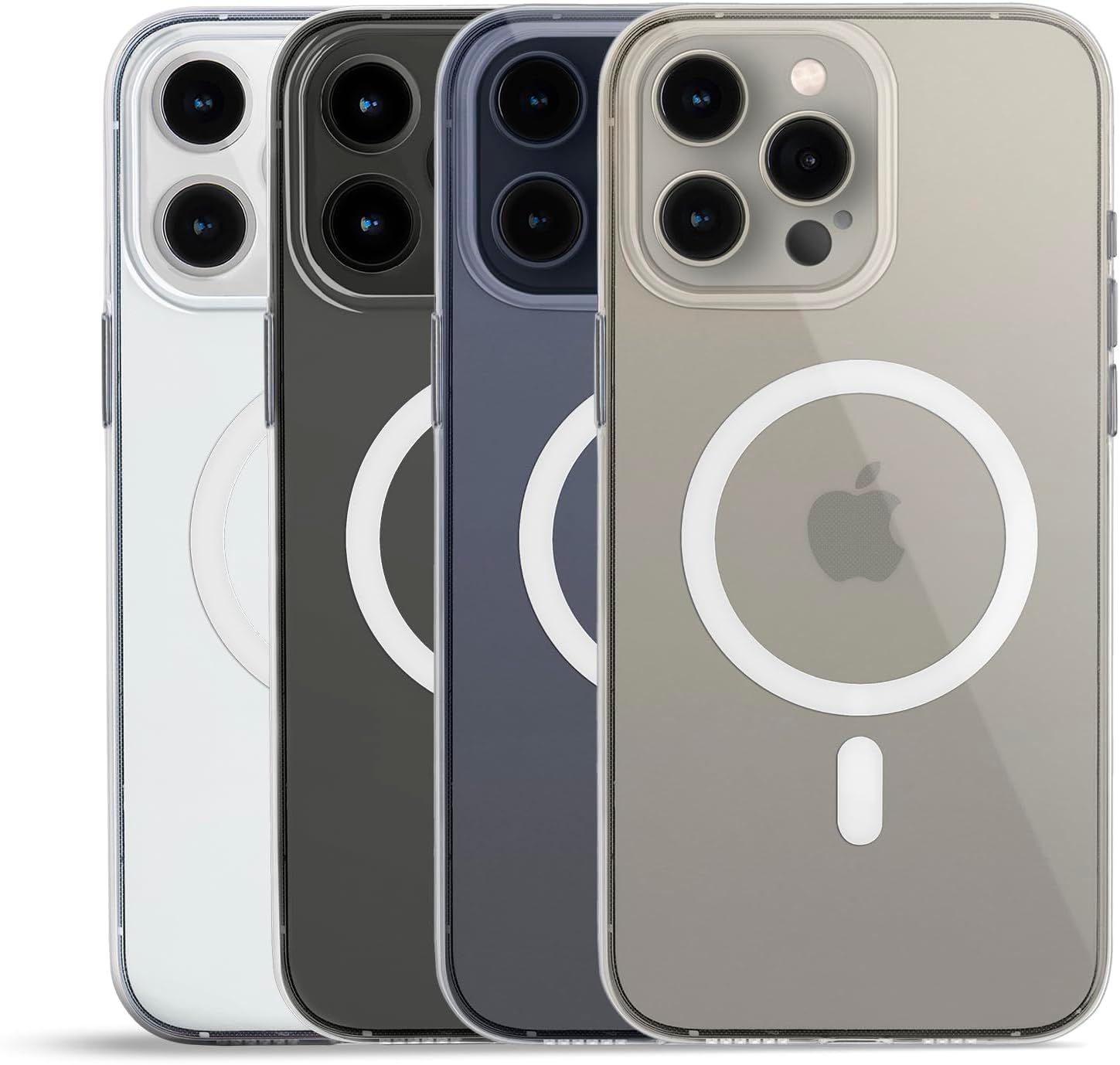 totallee Funda transparente para iPhone 15 Pro Max con agarre extra, delgada y magnética para iPhone 15 Pro Max con imanes integrados (agarre