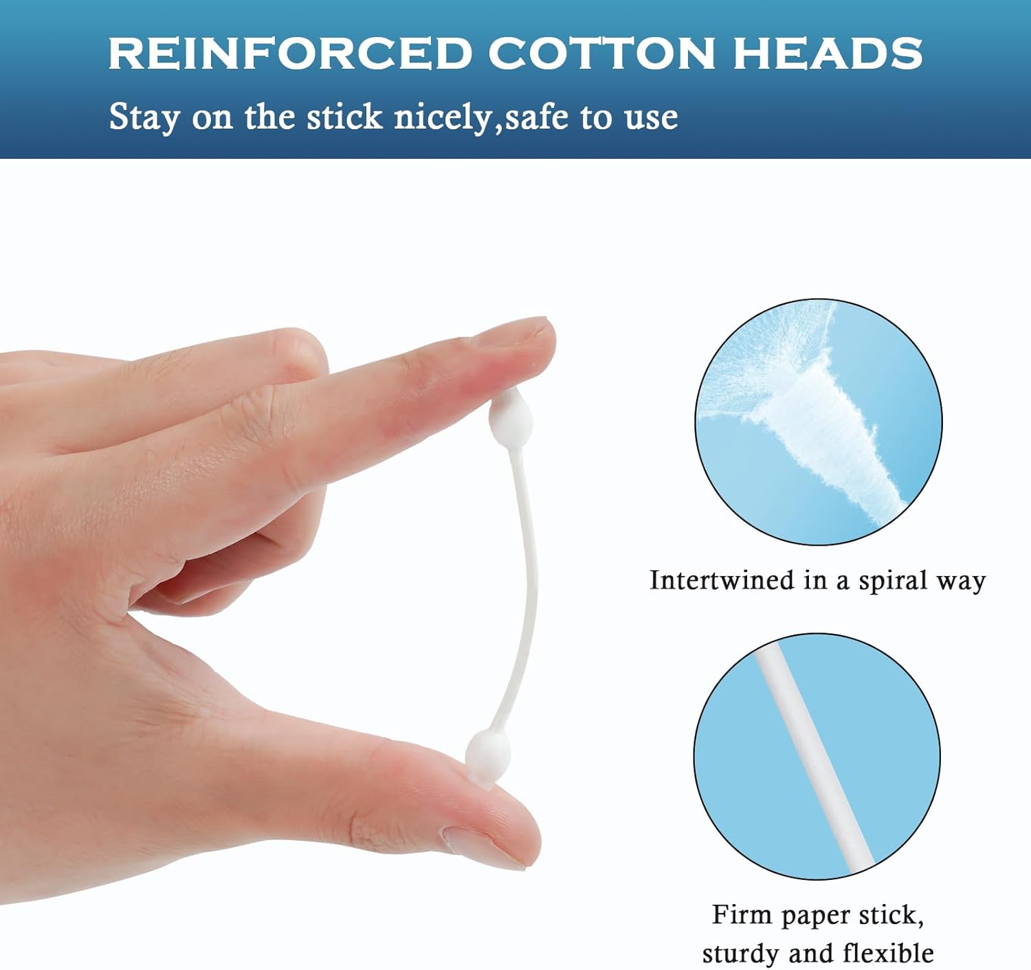 Avont Hisopos de algodón para limpieza de orejas de perro, Qtips para mascotas, cuidado de oídos de doble cara grandes Q-Tips para perros y gatos, L