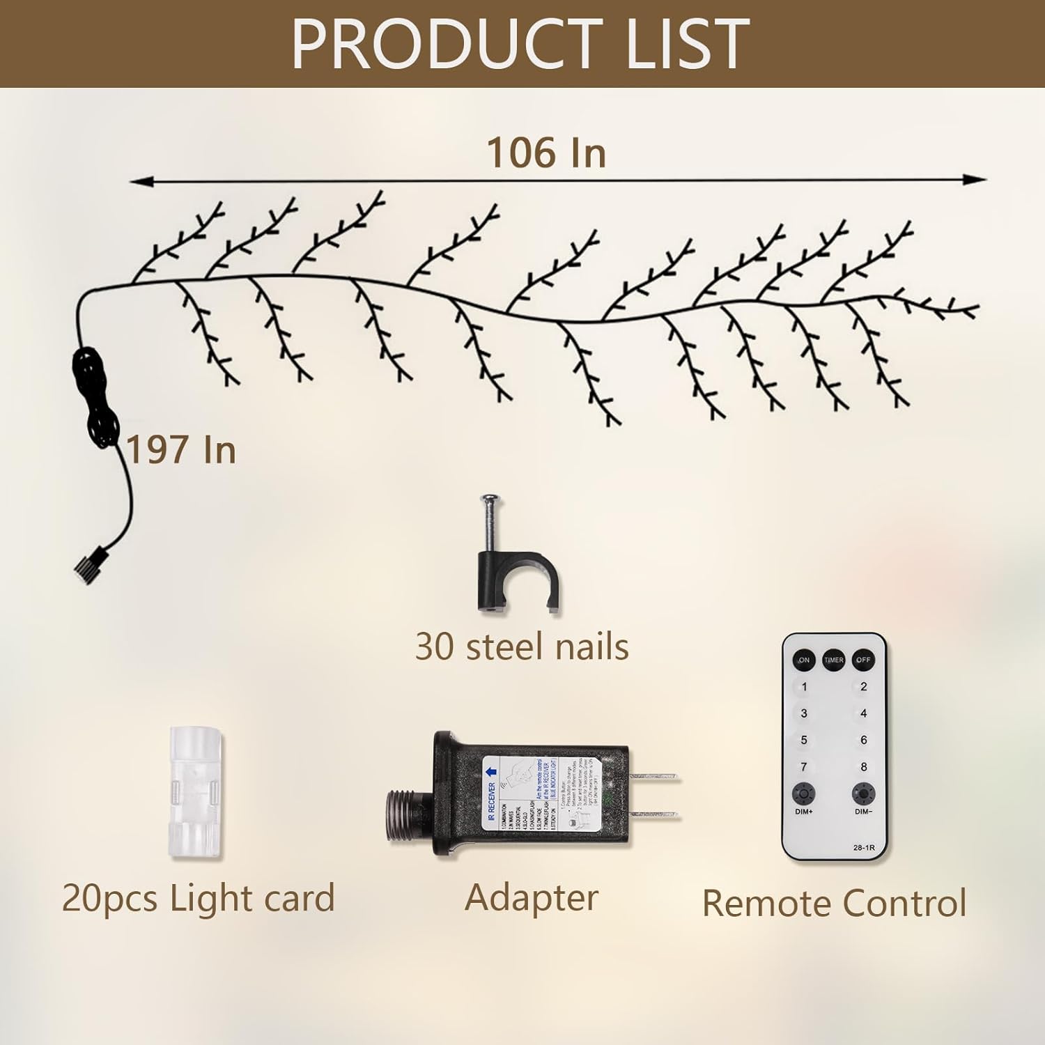 160 luces LED enchufables para decoración de habitación con control remoto, 8 modos y temporizador, luces artificiales de sauce de árbol para