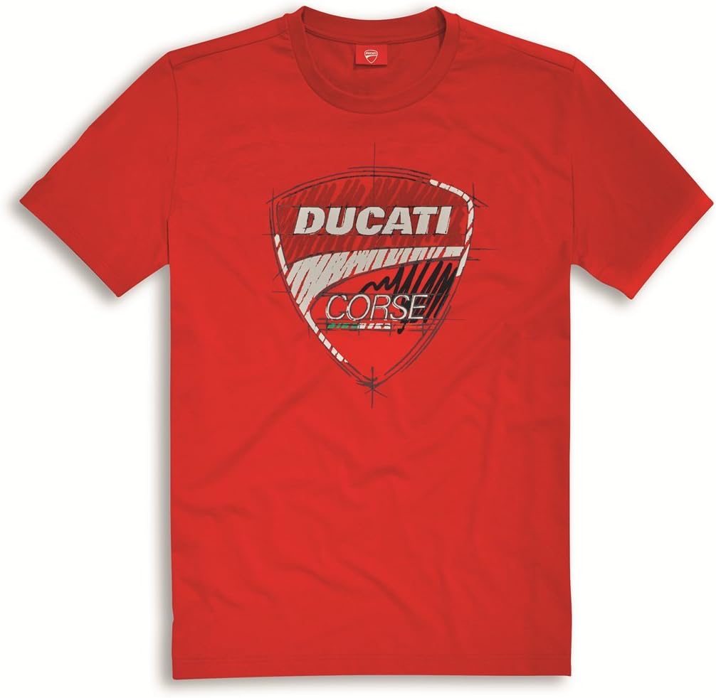 Ducati Camiseta Corse Sketch, Rojo –