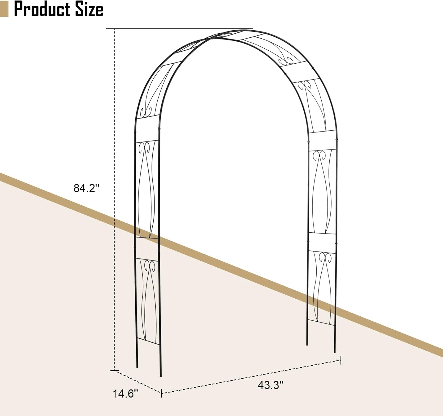 Arco de jardín de metal al aire libre para planta trepadora, enrejado de árbol de jardín para jardín al aire libre césped patio trasero