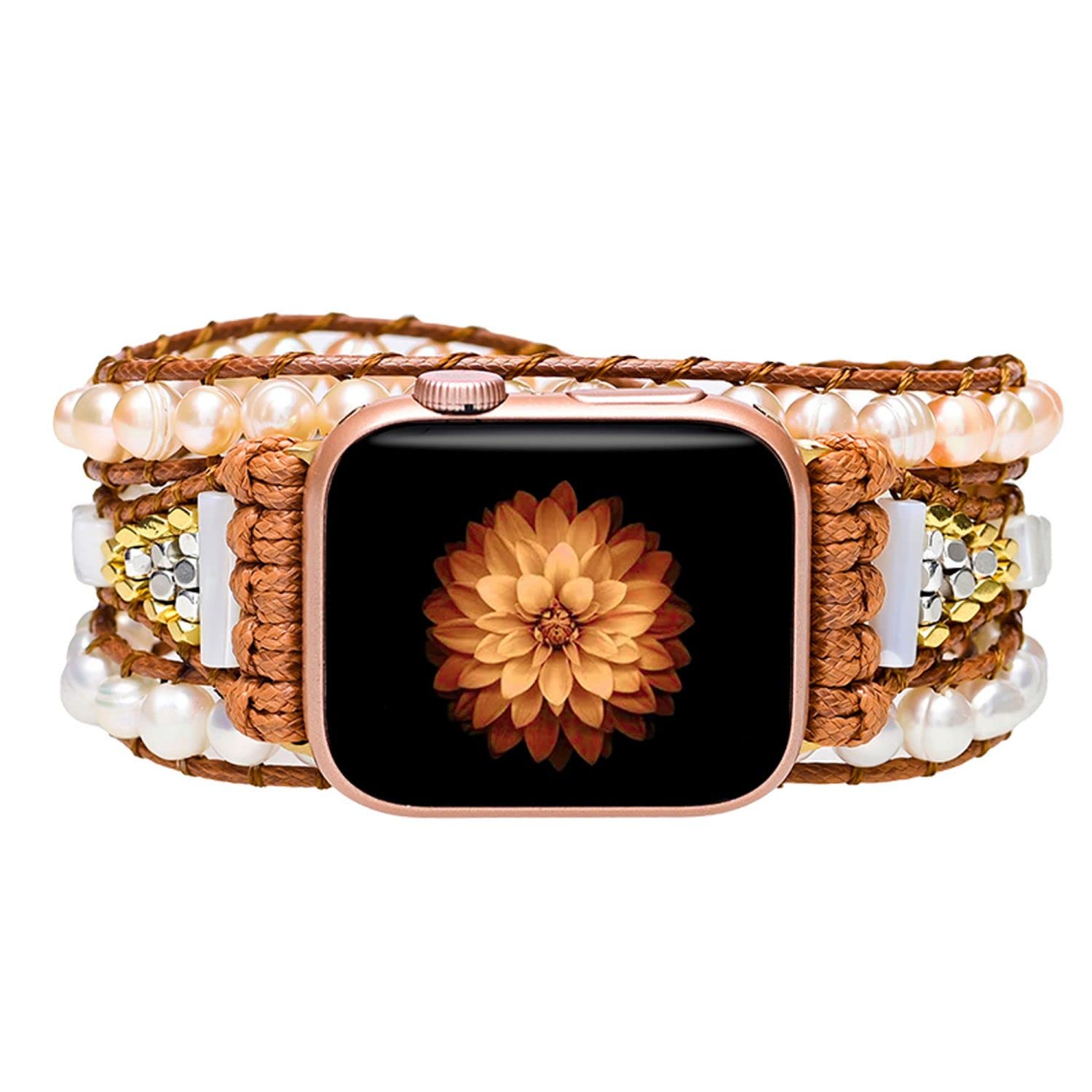 BOKIIWAY Handmade Beaded Boho Watch Bracelet Band Compatible with Apple Watch 38mm40mm41mm42mm44mm45mm-Watch Strap for Iwatch Series 87654321SE for