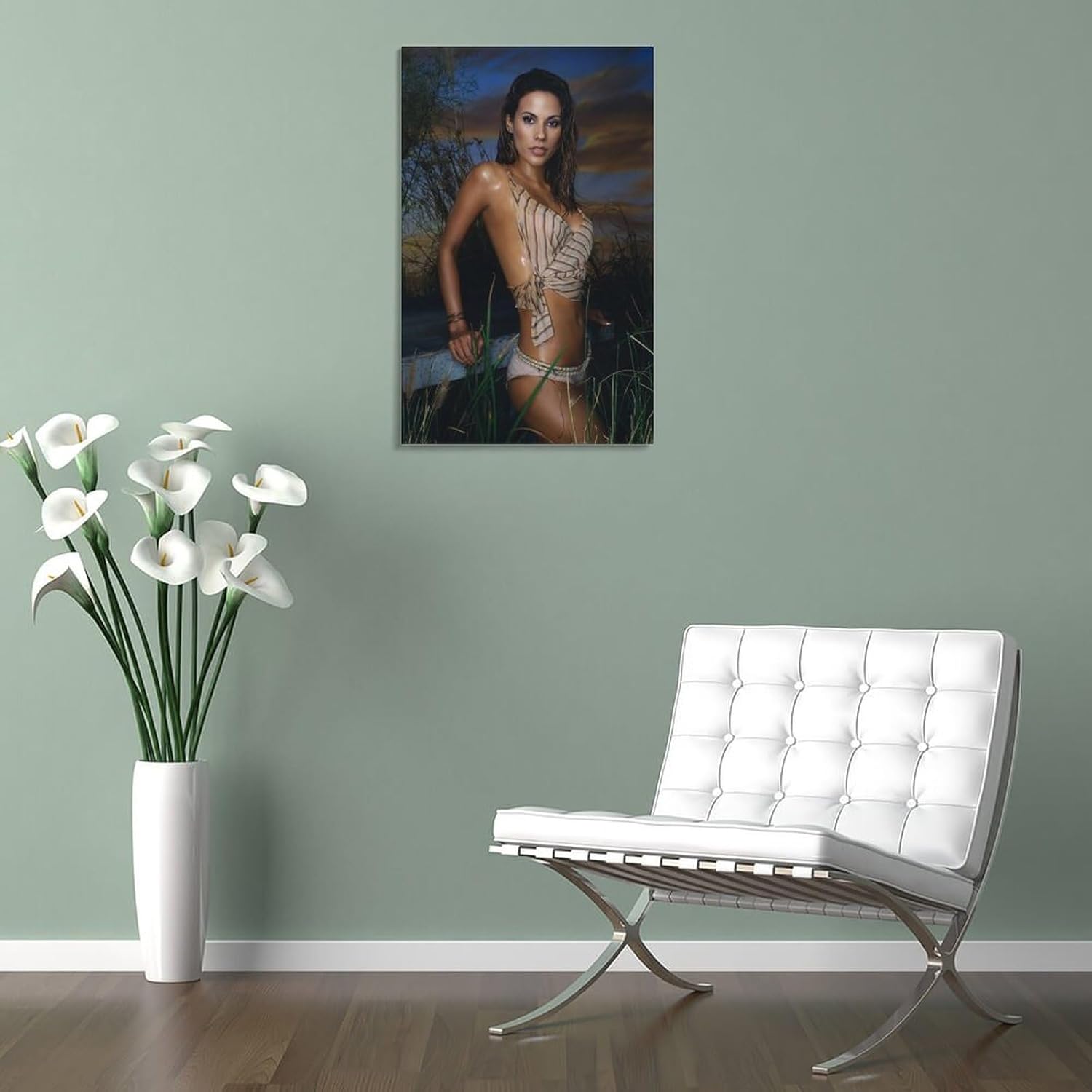 Póster artístico de Bonnie-Jill Laflin modelo caliente y sexy, pintura en lienzo, obras de arte, idea de regalo, estética, 08 x 12 pulgadas (7.9 x