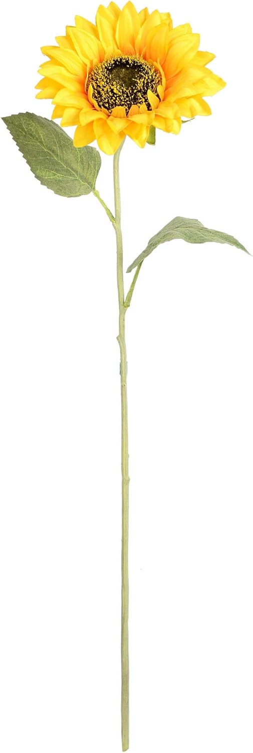 Vickerman Tallo de girasol amarillo artificial de 23 pulgadas, 6 por bolsa