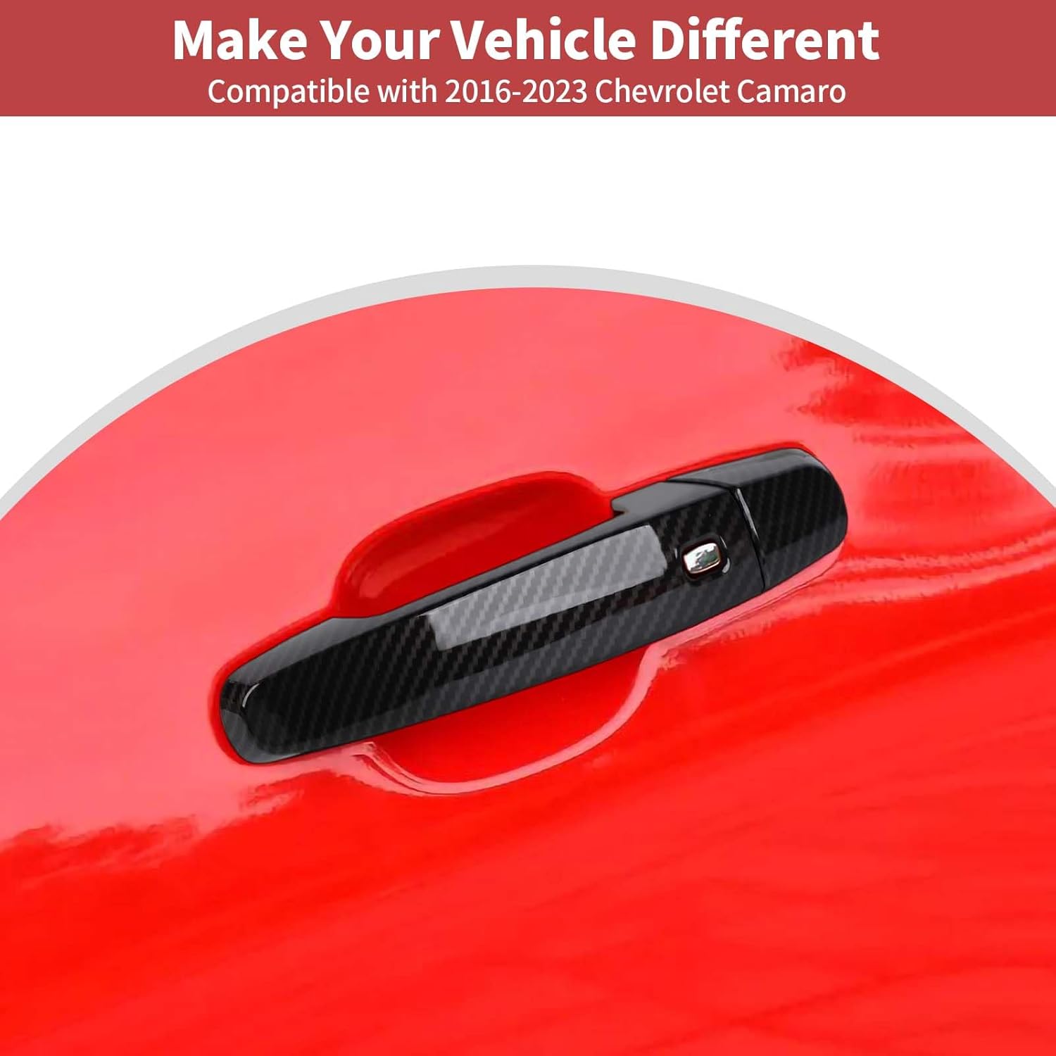 CheroCar Compatible con la manija exterior de la puerta de Camaro, accesorios de decoración exterior compatibles con Chevrolet Camaro 2016-2023,