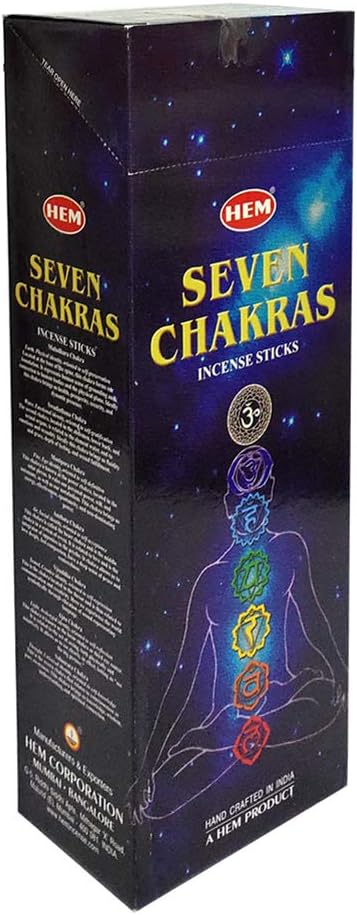 Varillas de incienso de 7 chakras y soporte para varillas de incienso, paquete Insence Insense Hem Incienso