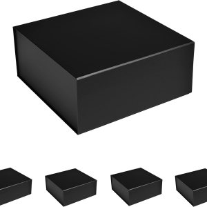 CECOBOX Caja de regalo de 6 x 6 x 2.75 pulgadas, caja magnética plegable mate negra con tapa para regalo, embalaje, dama de honor, cumpleaños, CECOBOX Caja de regalo de 6 x 6 x 2.75 pulgadas, caja magnética plegable mate negra con tapa para regalo, embalaje, dama de honor, cumpleaños,