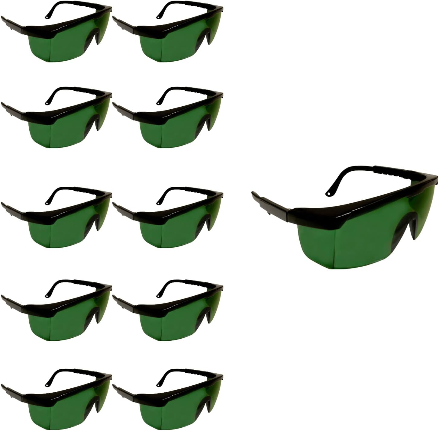 Cordova EJBIRUV5 Retriever – Gafas de soldador, marco negro, lente verde IR 5.0, paquete de 10