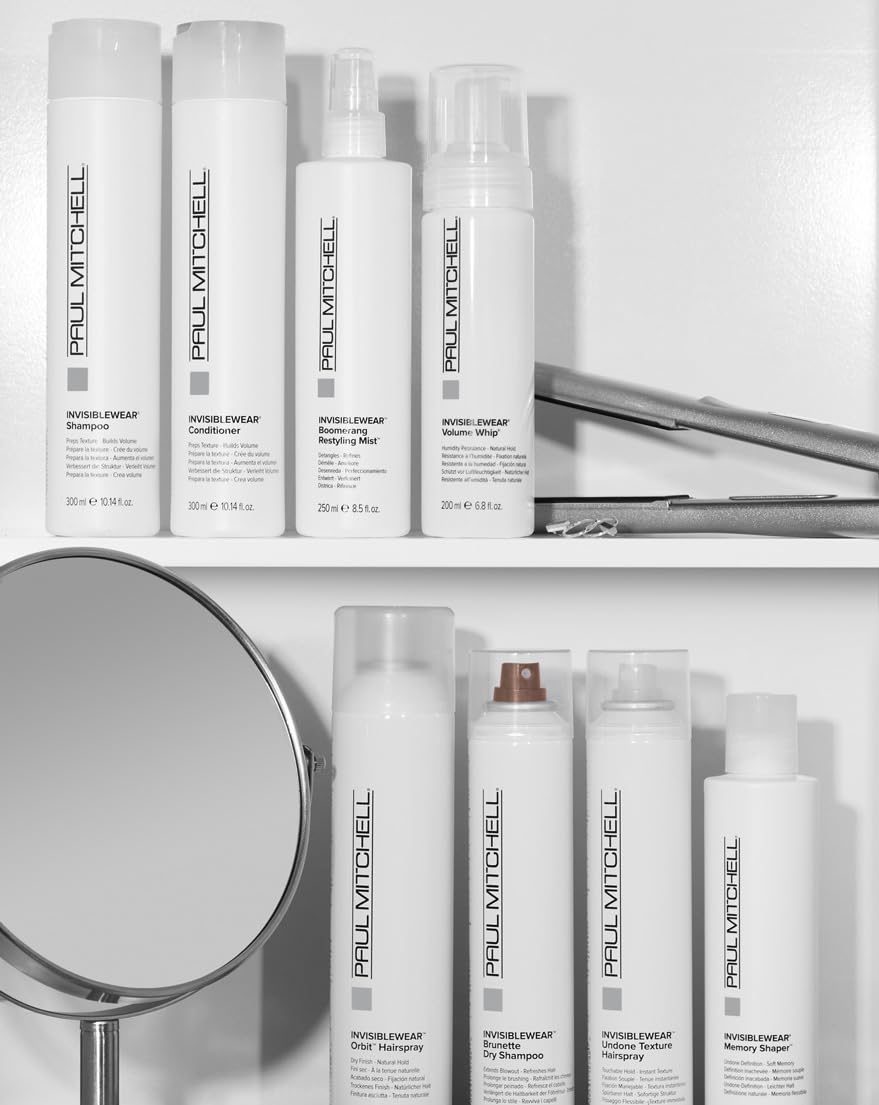 Paul Mitchell Invisiblewear Champú, prepara la textura + construye volumen, para cabello fino, 33.8 onzas líquidas