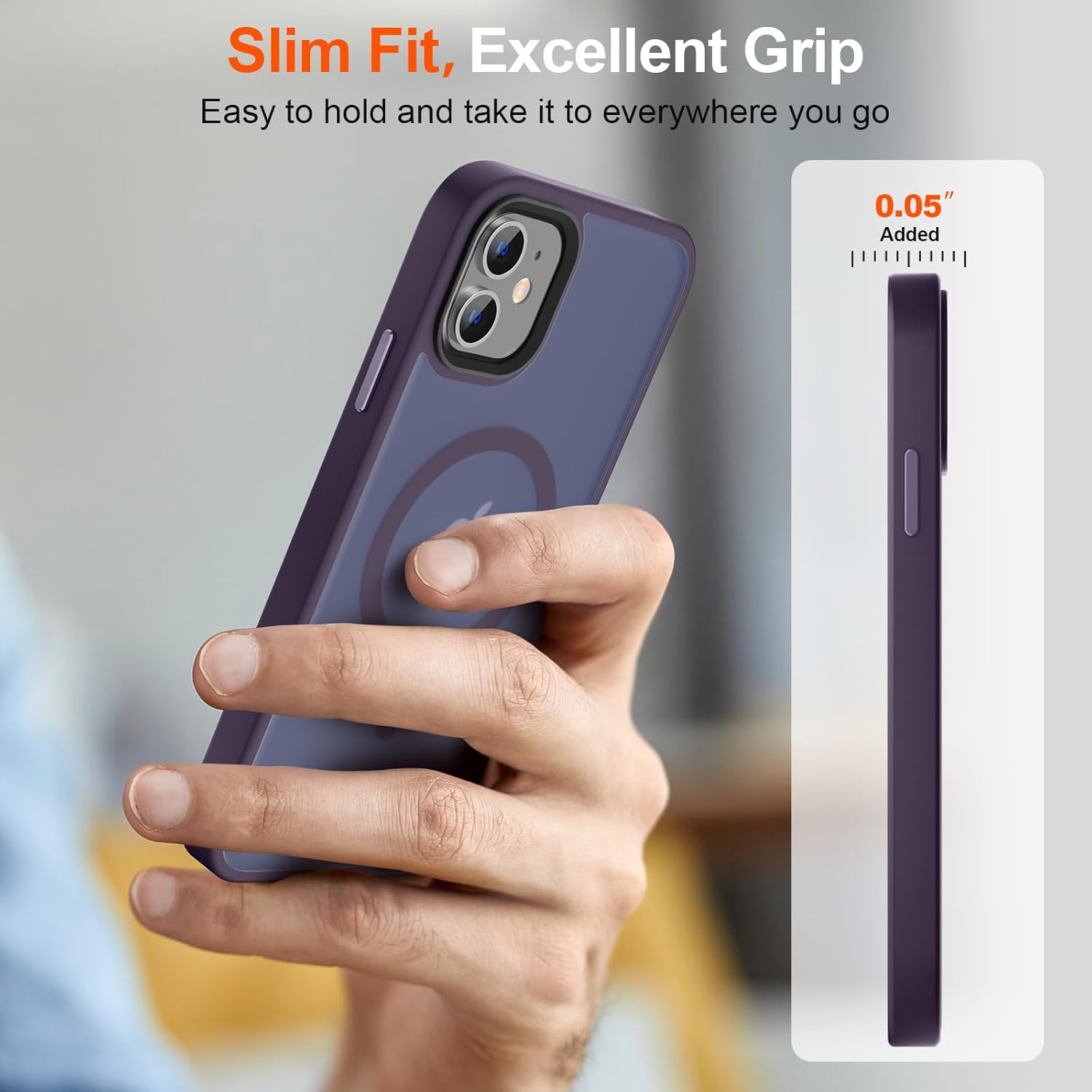 SUPFINE Funda magnética para iPhone 11, compatible con MagSafe, protección contra caídas de grado militar de 10 pies, 2X protector de pantalla de