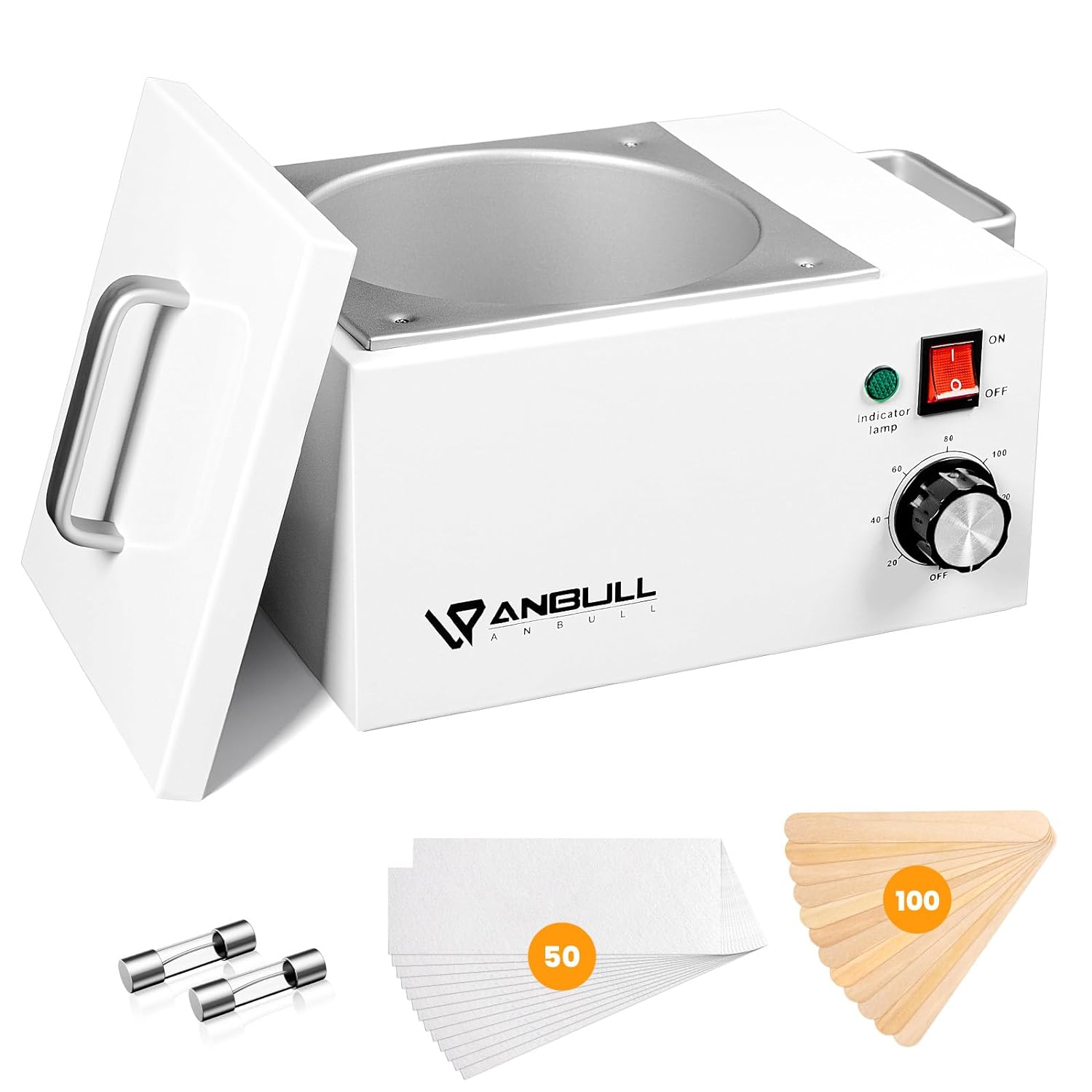 Anbull – Olla de cera grande de 5 libras, calentador de cera profesional Anbull para depilación, máquina de cera antiadherente fácil de limpiar