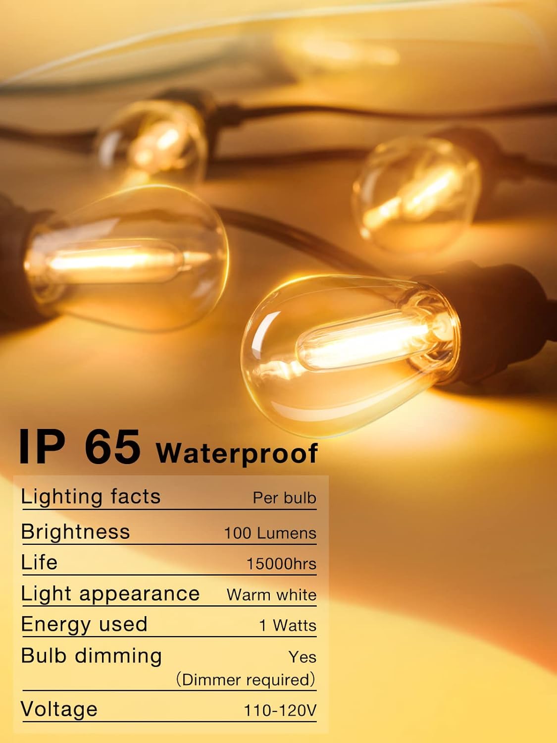 addlon Tira de luces LED para exteriores de 200 pies (paquete de 4 x 50 pies), control remoto con función de temporizador, 60 bombillas Edison