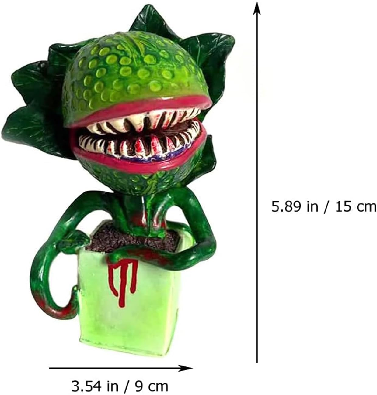 BinaryABC Figura de planta de piraña de terror de Halloween, estatua de jardín de flores, figuras de plantas caníbales, accesorios aterradores de