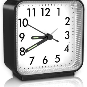 ORIA Reloj despertador analógico, reloj despertador silencioso, reloj despertador sin tictac, pequeño reloj despertador con luz nocturna, ORIA Reloj despertador analógico, reloj despertador silencioso, reloj despertador sin tictac, pequeño reloj despertador con luz nocturna,
