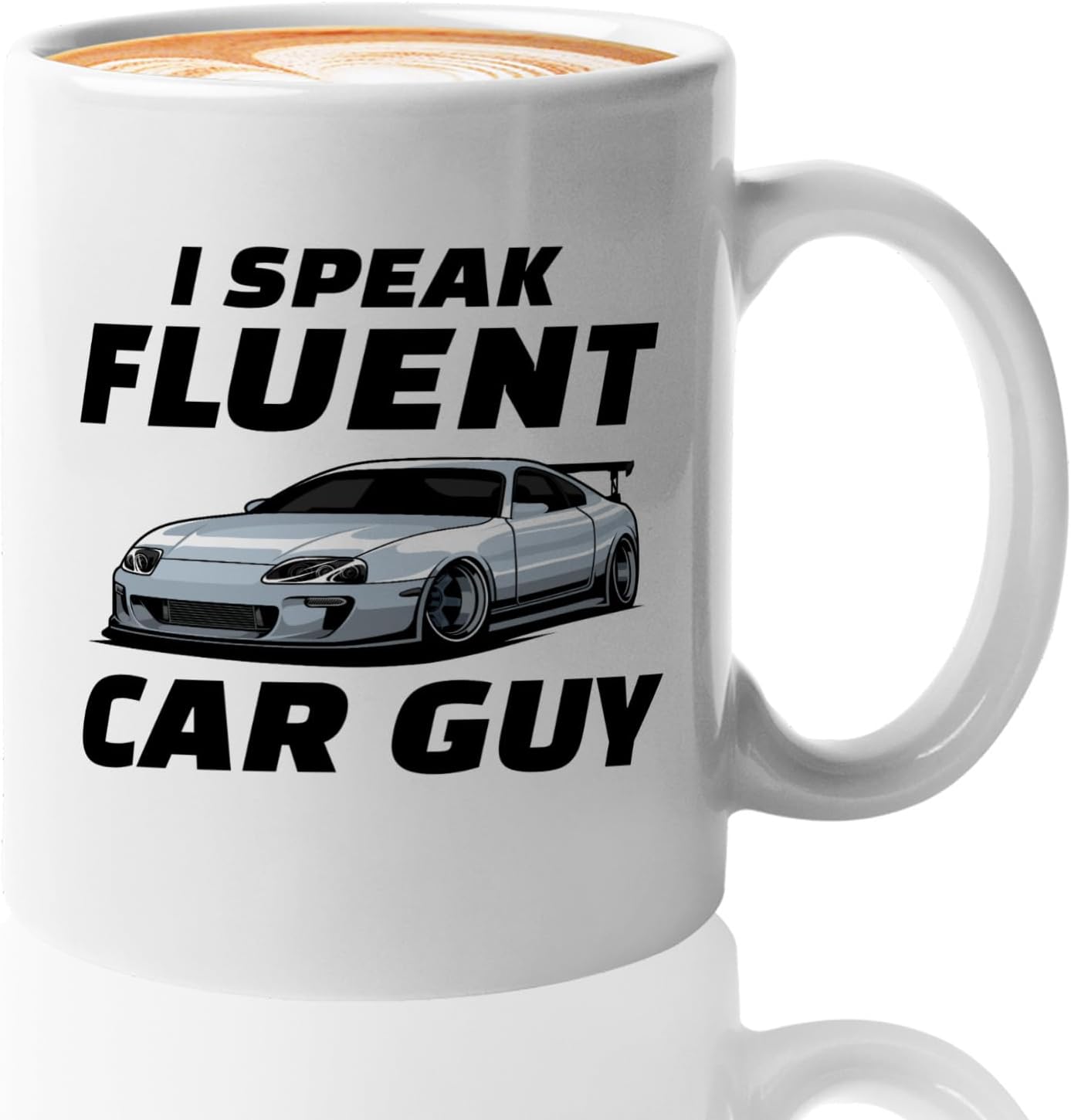 Carguy Coffee Mug 11oz White -i speak fluent car guy – Funny Sarcasm Car Lover Owner Enthusiast Mechanics Racing Street Racer Road Trip Organized