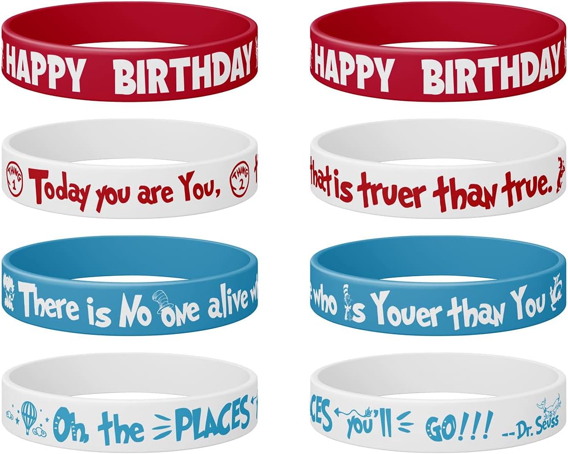 (24 unidades) regalos de fiesta de Dr. Seuss, decoraciones de fiesta del Dr. Seuss, pulseras de silicona para niños, decoraciones de aula de Dr.