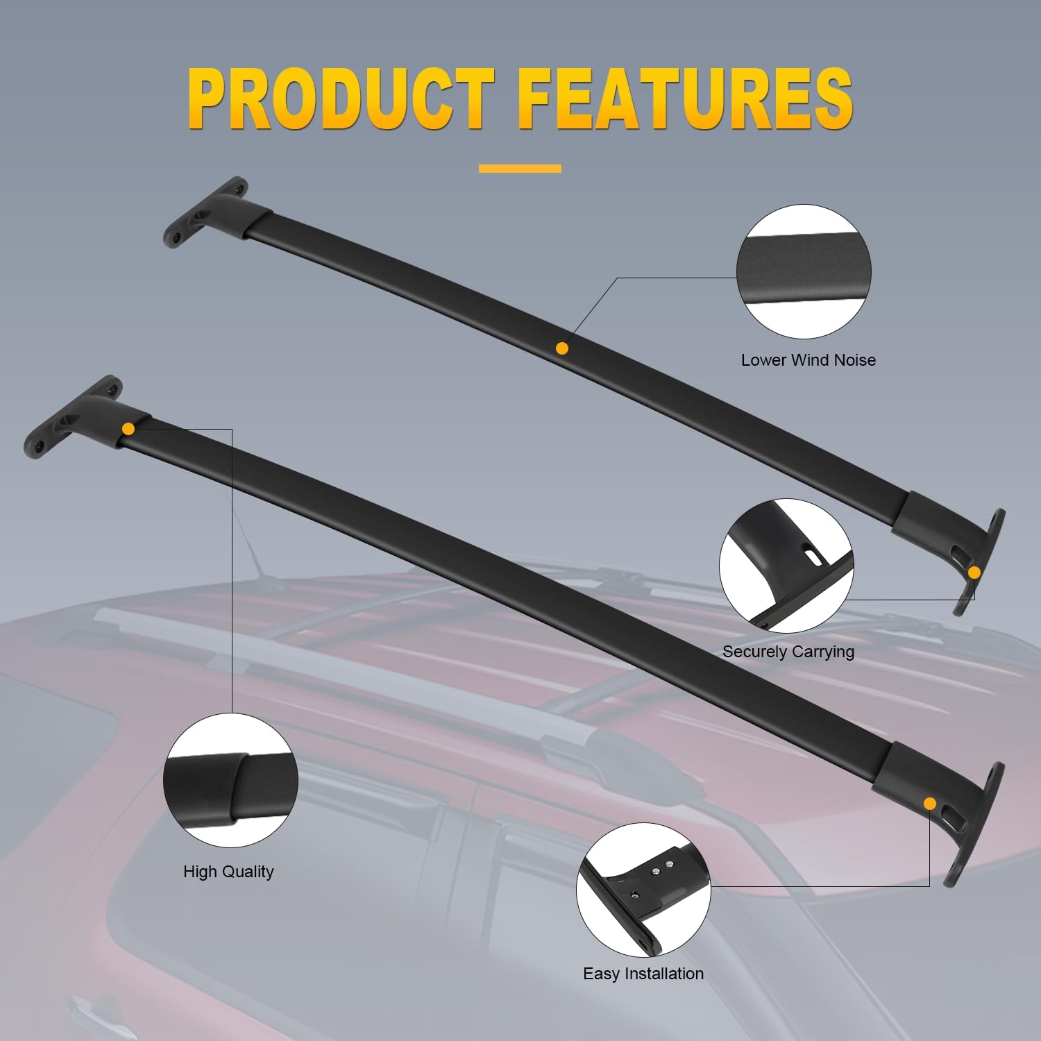 OCPTY Barras transversales para portaequipajes para Ford Explorer 2016, 2017, 2018, 2019, para bolsa de carga, equipaje, kayak, canoa, bicicleta,