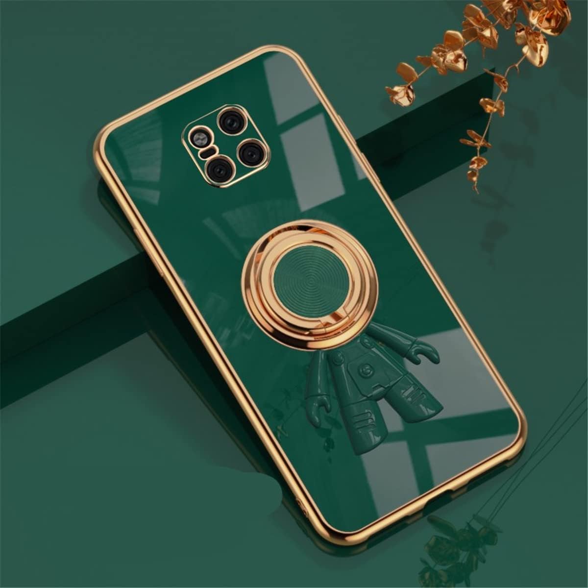 Funda brillante compatible con Huawei Mate 20 Pro, anillo magnético de silicona con soporte integrado, cubierta protectora de cuerpo completo a