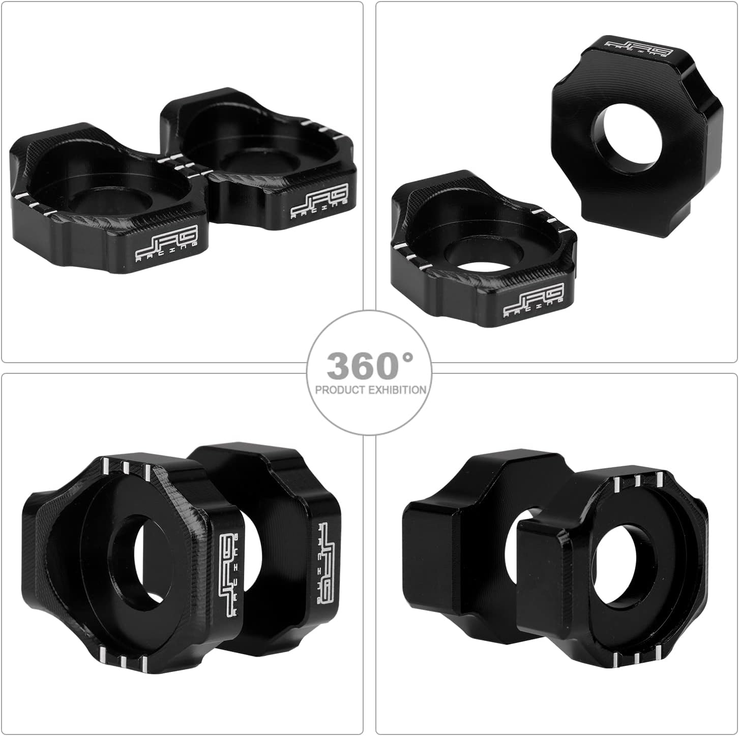 JFG RACING Protector de freno de disco trasero de motocicleta+bloque de eje tensor de eje trasero Ajustador de cadena para Sur Ron SX Segway