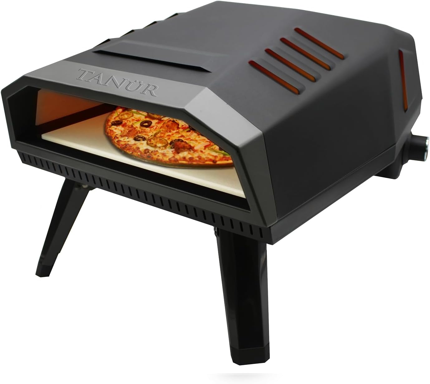 Flame King TANUR – Horno de propano portátil de 12 pulgadas para campamento, patio trasero y portón trasero, múltiples rejillas de ventilación,