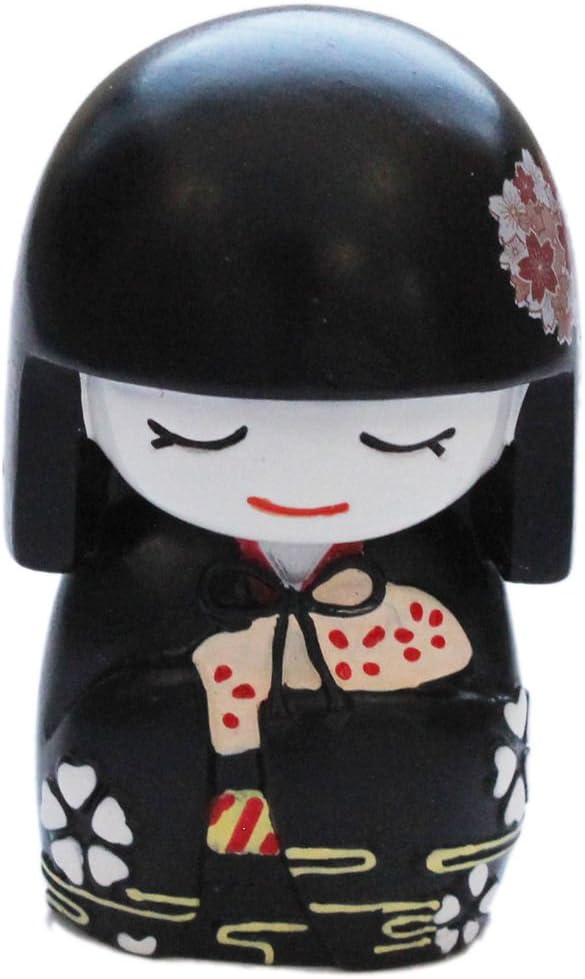 N&N Find Japan Muñeca japonesa Mai Kokeshi negra