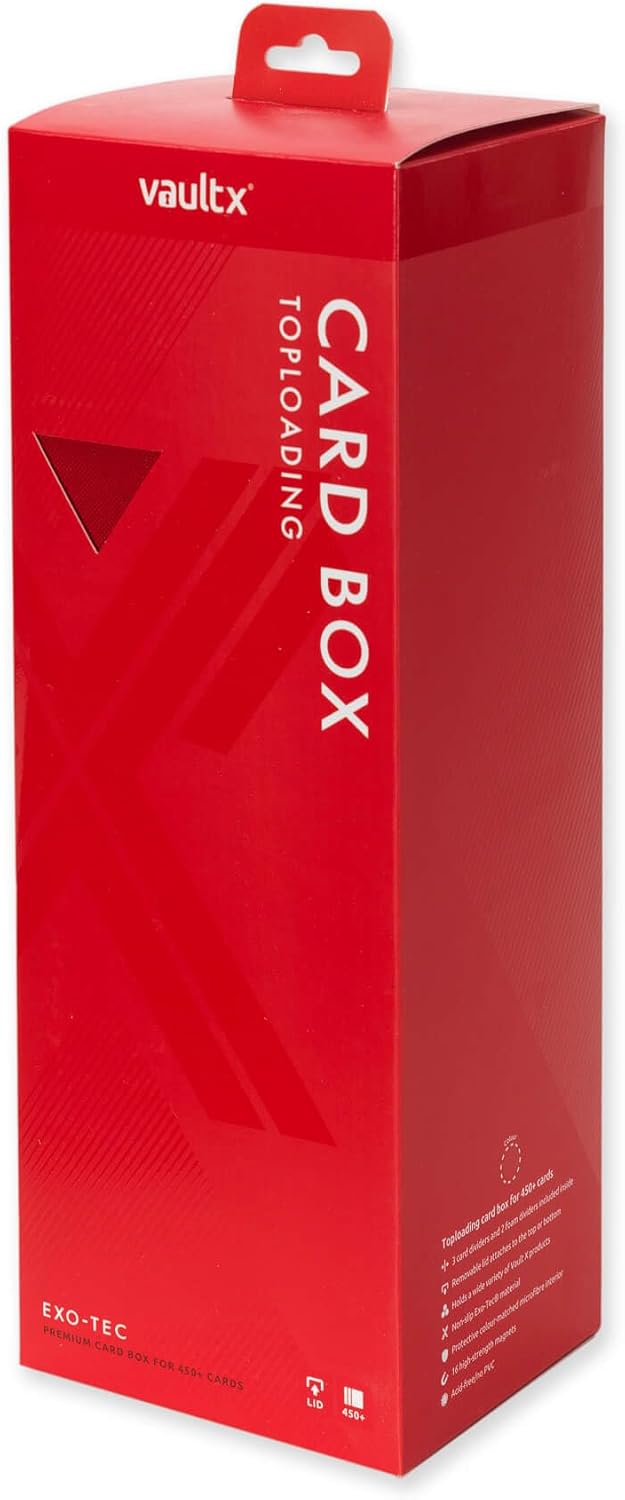Vault X Exo-Tec – Caja de tarjetas de almacenamiento con tapa magnética desmontable, separadores y rellenos de espuma para organizar cajas de