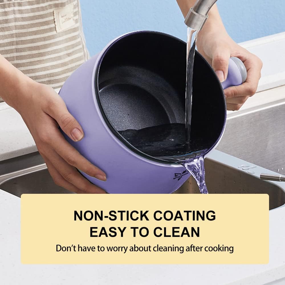 Shabu Shabu Shabu – Olla eléctrica multifunción automática inteligente de 1.8 L, mini olla antiadherente con control multipotencia, cocina eléctrica