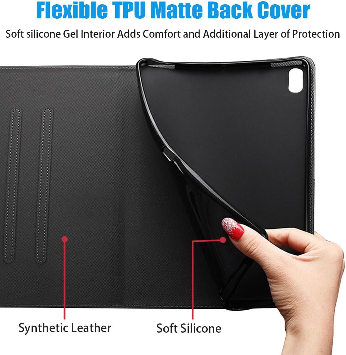 ZXHSBROK Funda para iPad de 10 generación 2022 de 10.9 pulgadas, funda delgada de piel sintética plegable con función de reposoencendido automático