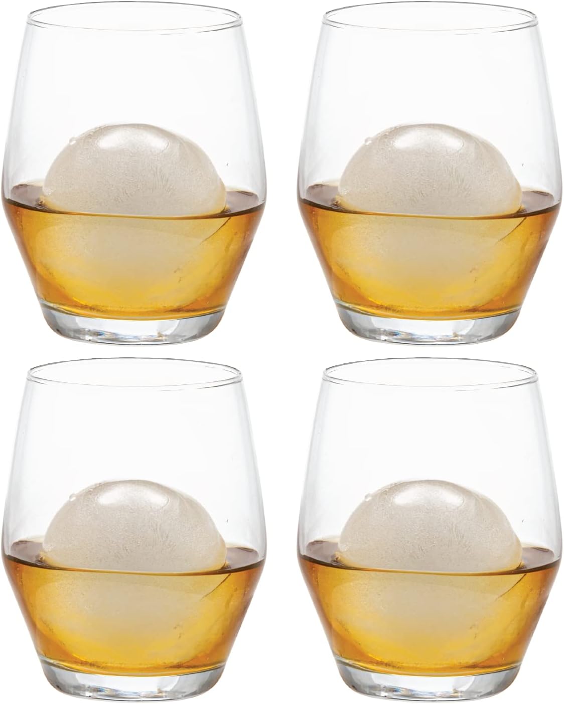 Vikko Juego de 4 vasos de whisky Old Fashioned de 12.5 onzas, vasos de whisky escocés de primera calidad, aptos para lavavajillas