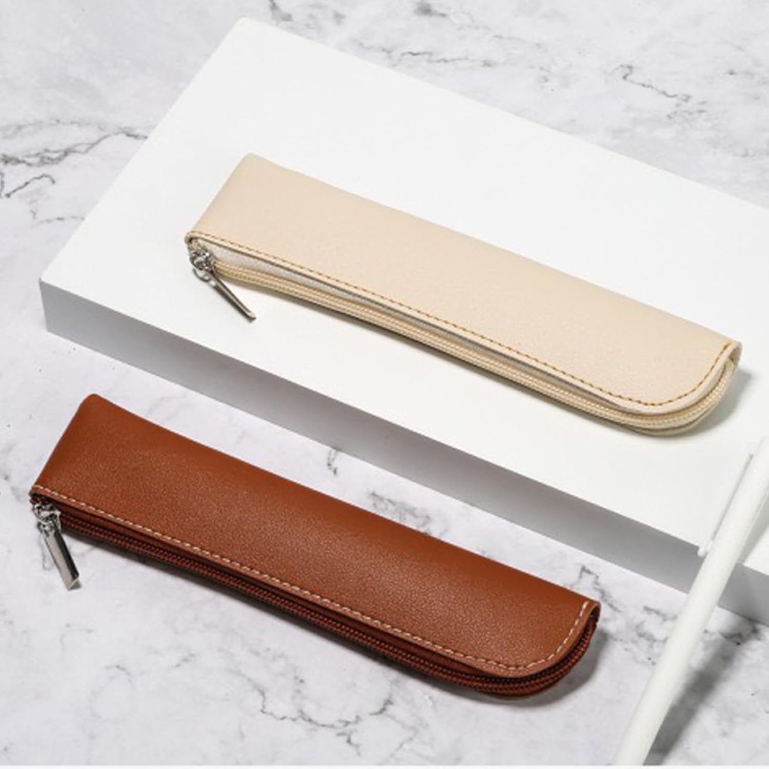 Estuche para lápices, estuche de maquillaje cosmético, bolsa de papelería, estuche de piel sintética, bolsa pequeña para lápices, bolsa de papelería