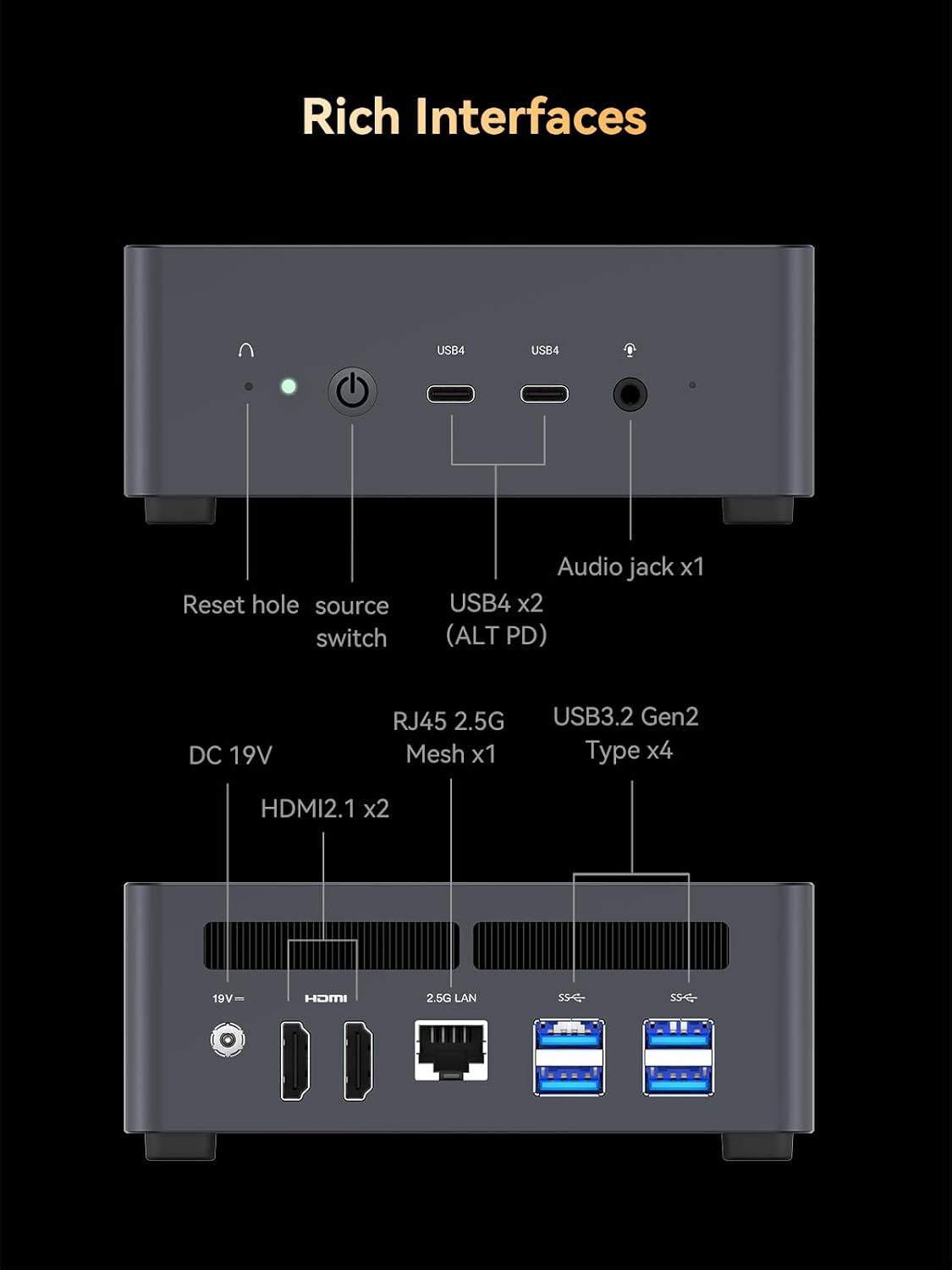 MINISFORUM Serie Venus UM790 Pro Mini PC AMD Ryzen 9 7940HS (8C16T, hasta 5.2GHz) 32GB DDR5 1TB PCIe4.0 SSD Micro PC, 2xUSB4(DP8K) 2xHDMI (4K) Intel