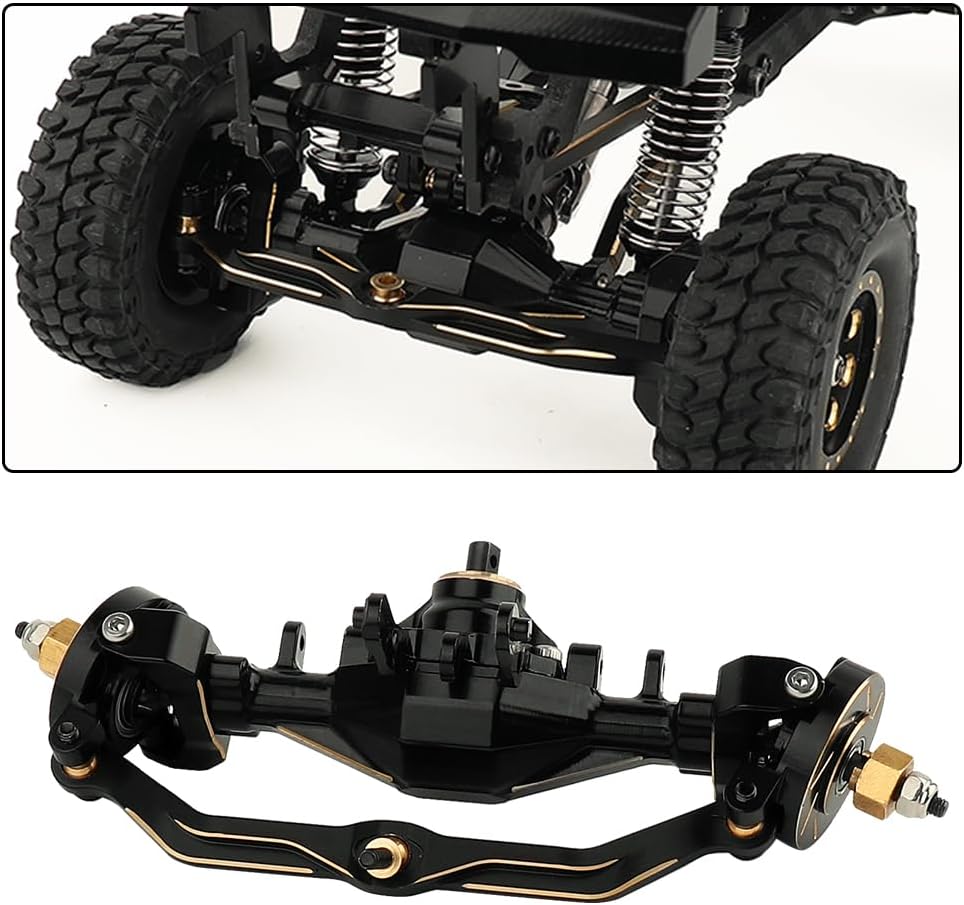 ZXYRC TRX4M – Juego completo de eje RC delantero y trasero de latón pesado para 118 RC Crawler TRX4-M Bronco Defender Piezas de actualización de
