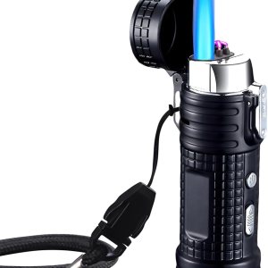 Encendedor electrónico, encendedor de llama de chorro, encendedor recargable por USB, iluminación LED 4 en 1, encendedor de butano de doble arco a Encendedor electrónico, encendedor de llama de chorro, encendedor recargable por USB, iluminación LED 4 en 1, encendedor de butano de doble arco a