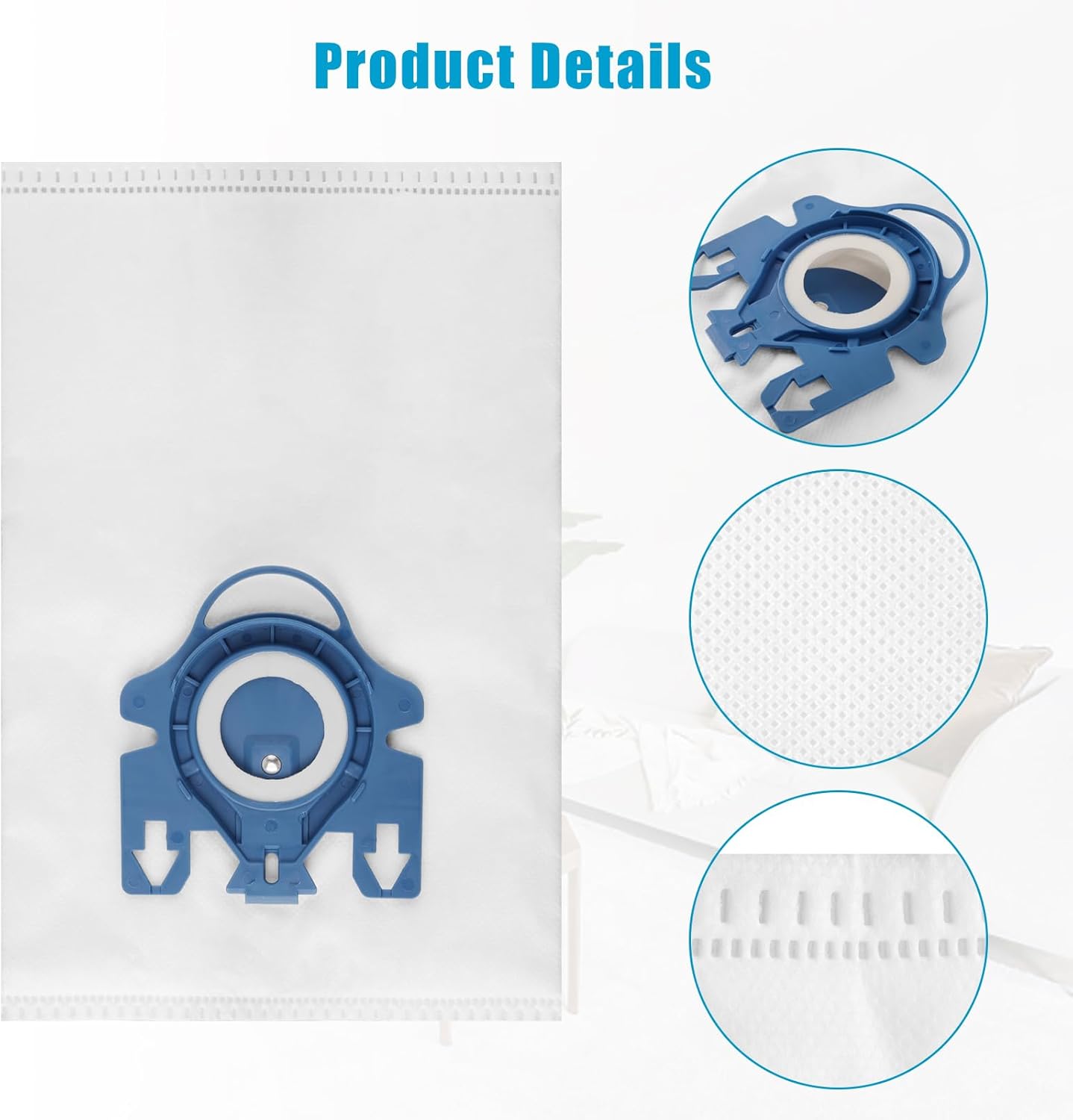 Paquete de 12 bolsas 3D GN para aspiradora Miele compatibles con C2, bolsas de polvo Airclean compatibles con Miele GN Vacuum Complete C2 C3 Classic