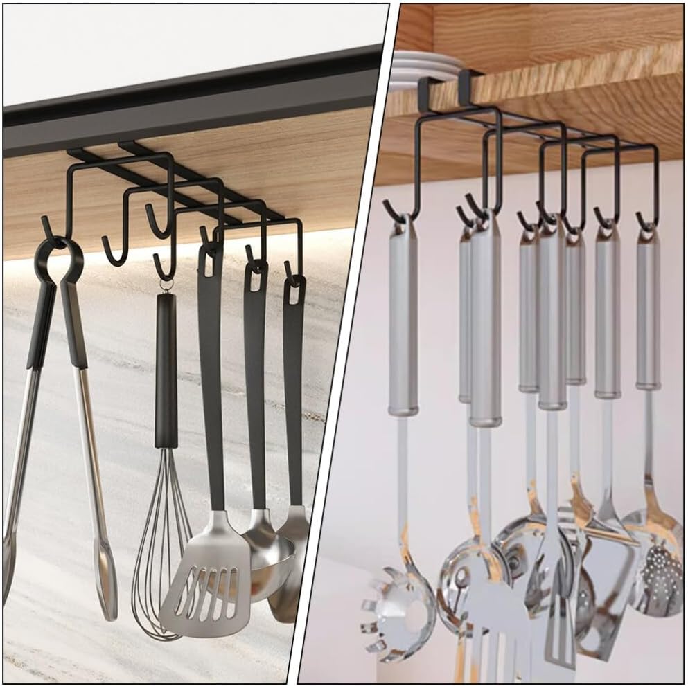 UPKOCH Soporte para tazas debajo del gabinete, estante para tazas, taza de café, té, debajo del armario, soporte para tazas
