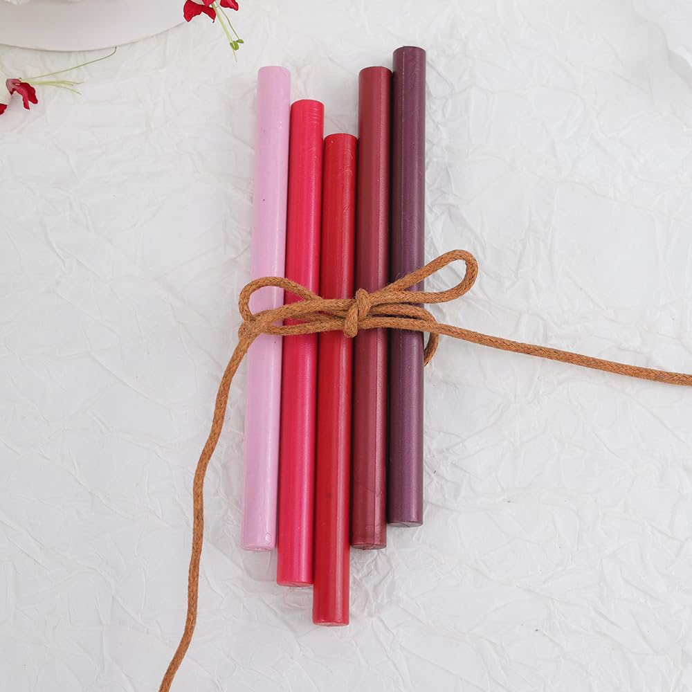 STAMPMASTER – Varillas de cera de sellado de color rojo profundo para sello de cera, 20 varillas de cera para pistola de cera para invitaciones de