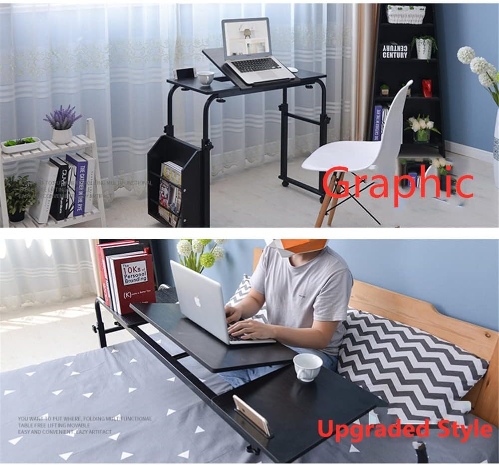 WANLIAN Mesa sobre la cama con ruedas, escritorio sobre la cama, mesa de cama King Queen sobre la cama, mesa de cama para laptop sobre la cama, mesa
