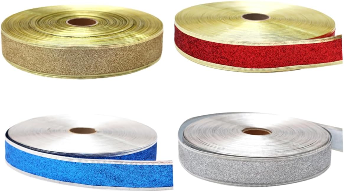 TEHAUX 12 Pcs Holiday Ribbon for Bows Christmas Ribbons for Gifts Grosgrain Ribbon Gift Packing Ribbon Present Ribbon Snowflake Sheer Ribbon Gift