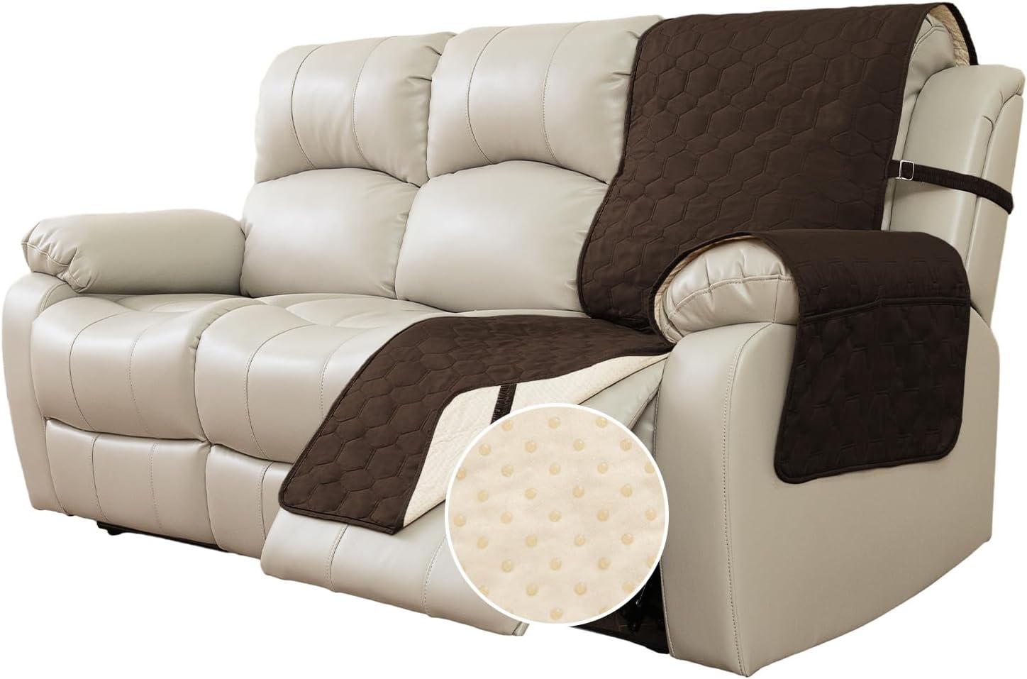 DEARTOWN Funda impermeable para sofá reclinable, funda antideslizante para silla reclinable, protector de muebles, funda de sofá lavable para perros