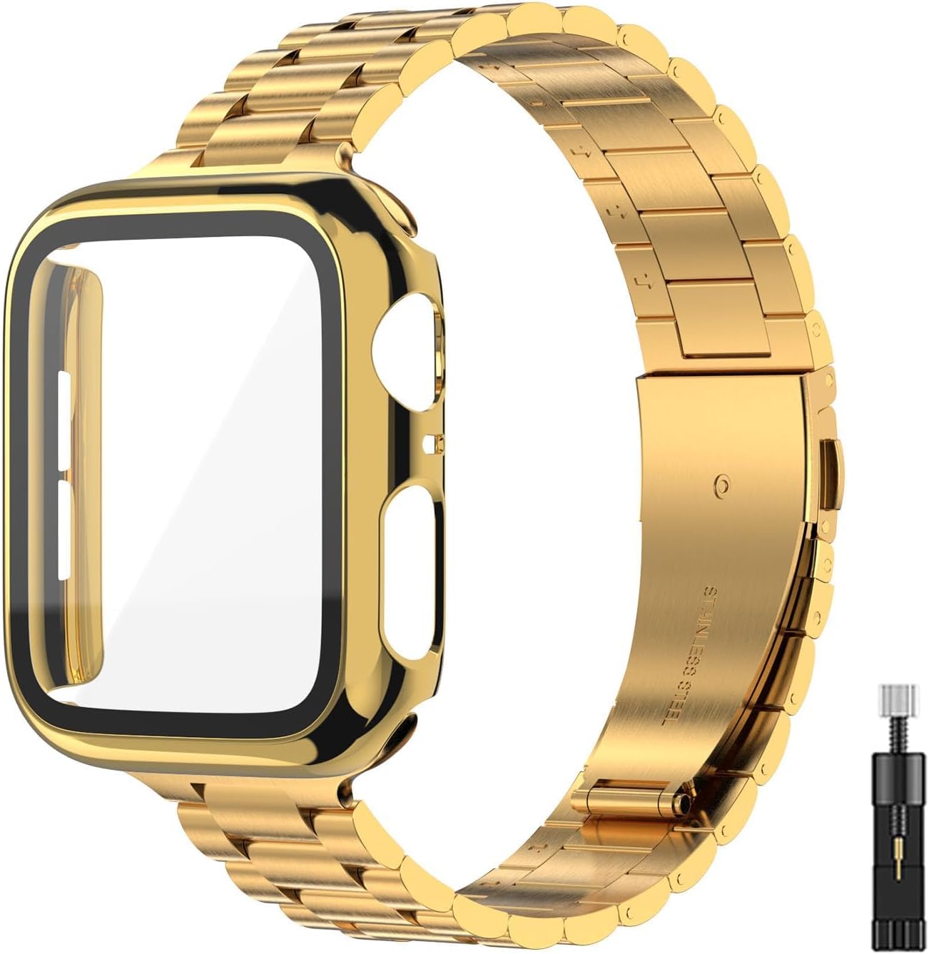 Correa para Apple Watch de 1.496 pulgadas, 1.575 pulgadas, 1.614 pulgadas, 1.654 pulgadas, 1.732 pulgadas, 1.772 pulgadas, con cubierta facial,