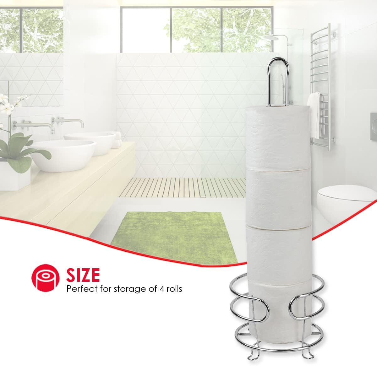 Home Basics Reserva de pañuelos de baño de acero cromado