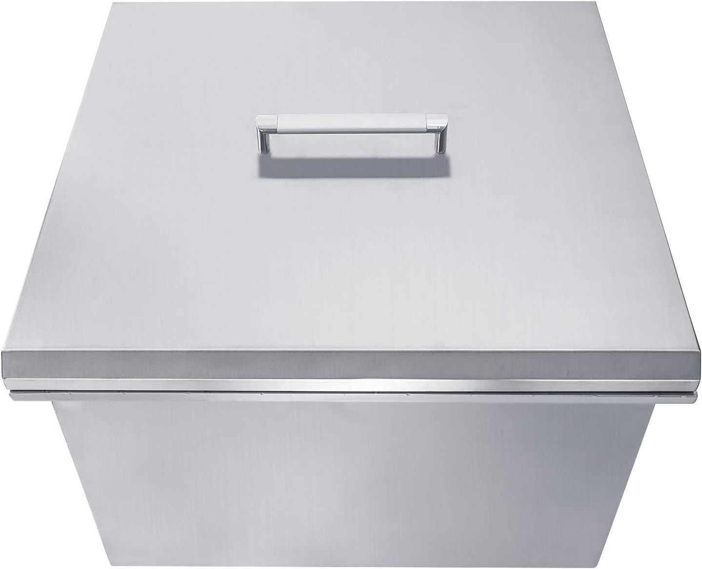 20″ Drop-In Ice Chest 304 Stainless Steel Drop-In Ice Bin Cooler Perfect for Colding Wine Beer Drinks in Your BBQ Island(Drain-Pipe and Plug