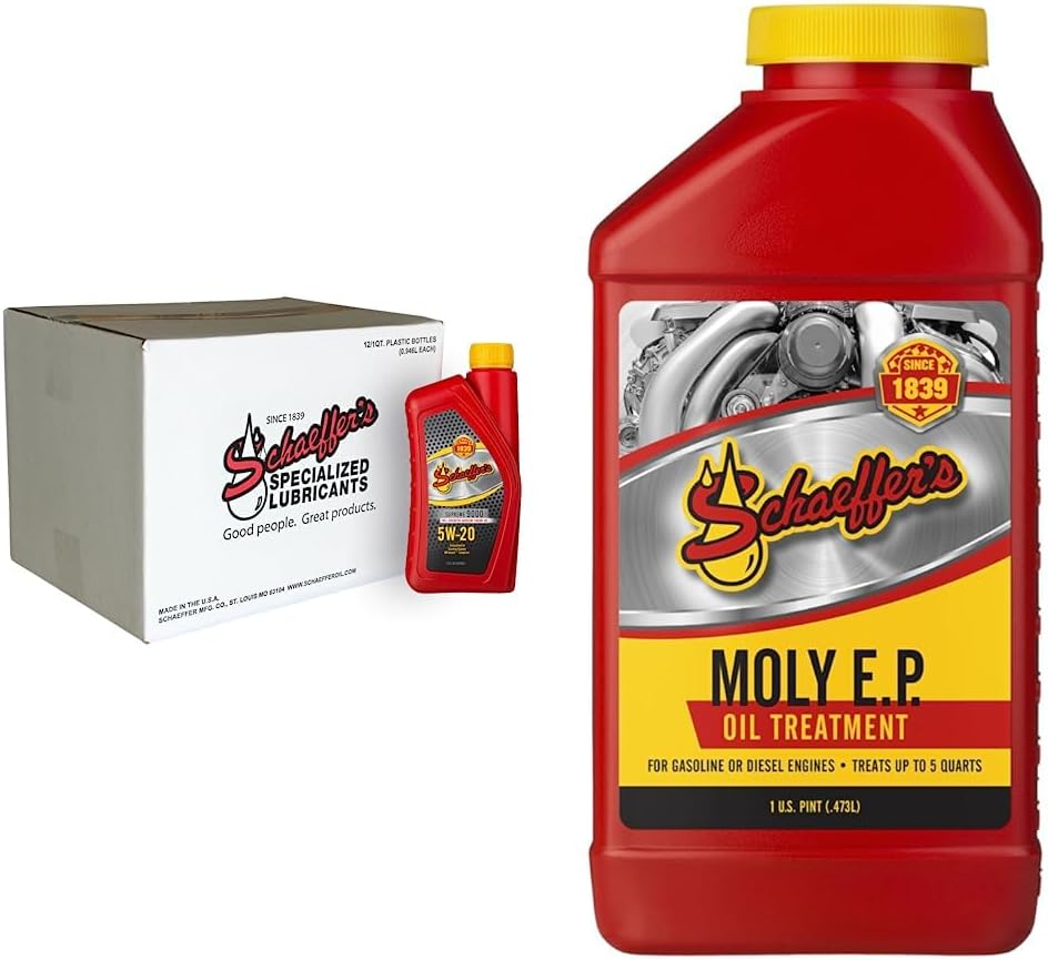 Schaeffer Manufacturing Co. 9004-012 Supreme 9000 Aceite de motor de gasolina sintético completo 5W-20, botella de 1 cuarto de galón (paquete de 12)