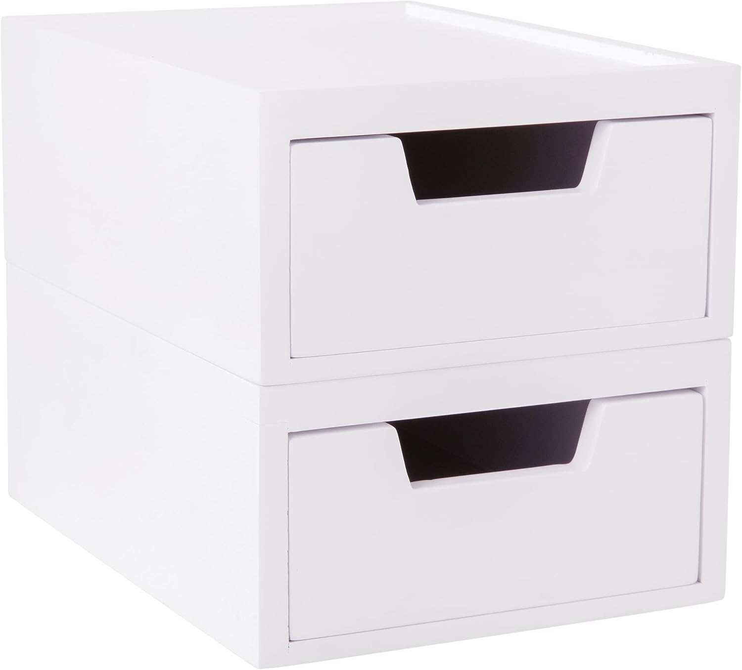 Martha Stewart Weston – Cajas de almacenamiento apilables de madera con cajones extraíbles, organizadores de almacenamiento de madera de ingeniería,